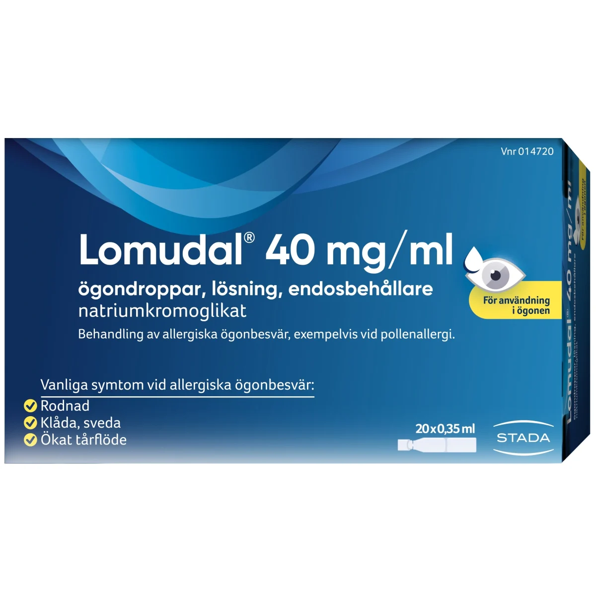 Lomudal ögondroppar endosbehållare 40 mg/ml 20x0,35 ml