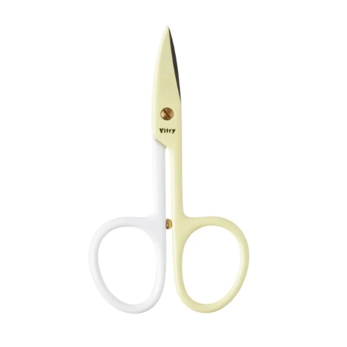 Vitry Nail Scissors Curved Blades White/Light Yellow