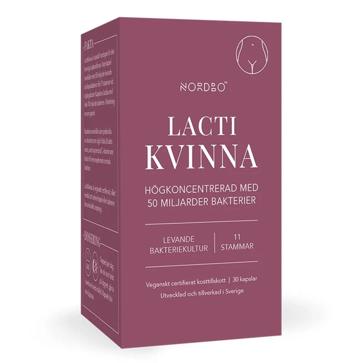 Nordbo LactiKvinna 50 miljarder 30 kapslar
