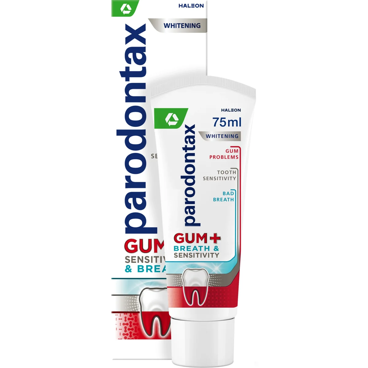 Parodontax Gum+Sensitivity & Breath Whitening Tandkräm 75ml