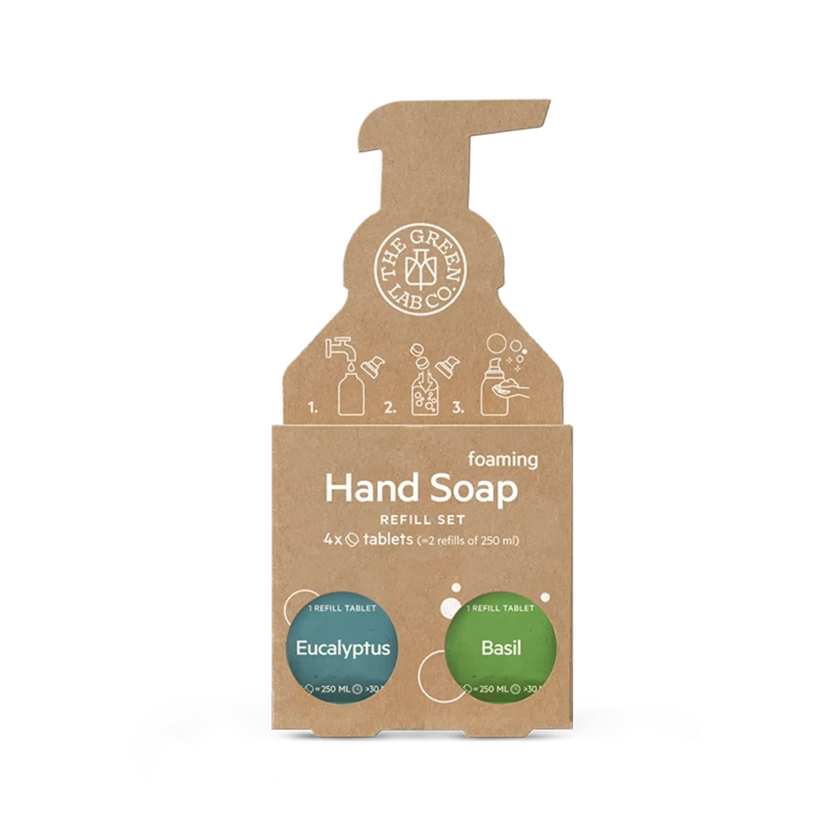 The Green Lab Hand Soap Tabs Eucalyptus & Basil 4x125ml
