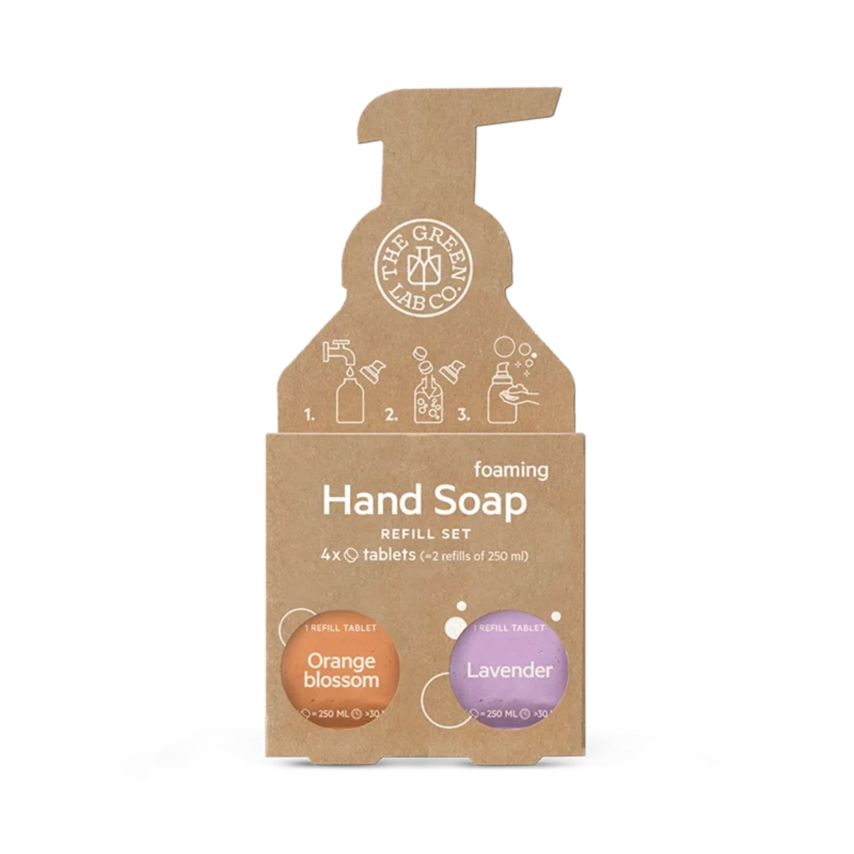 The Green Lab Hand Soap Tabs Orange & Lavender 4x125ml