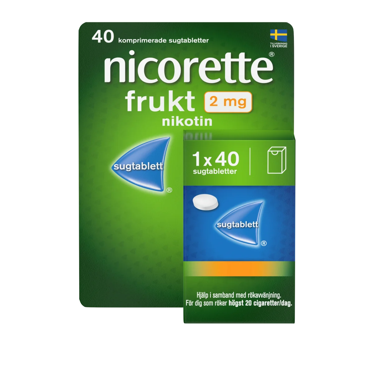 Nicorette Frukt sugtablett 2mg, 40 st
