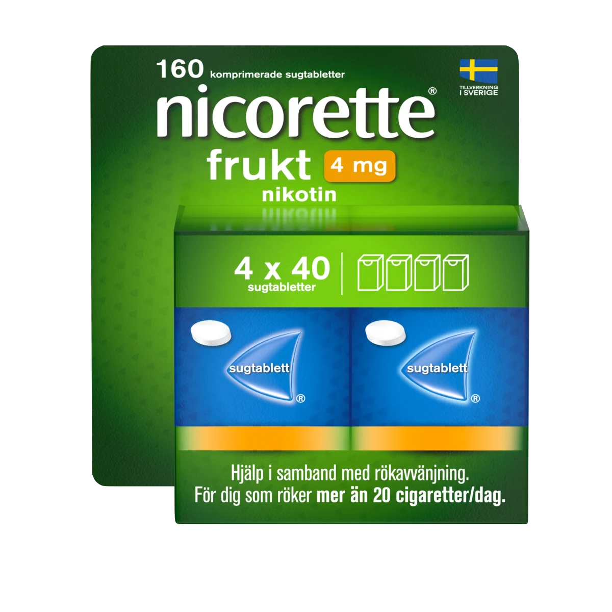 Nicorette Frukt sugtablett 4mg, 160 st