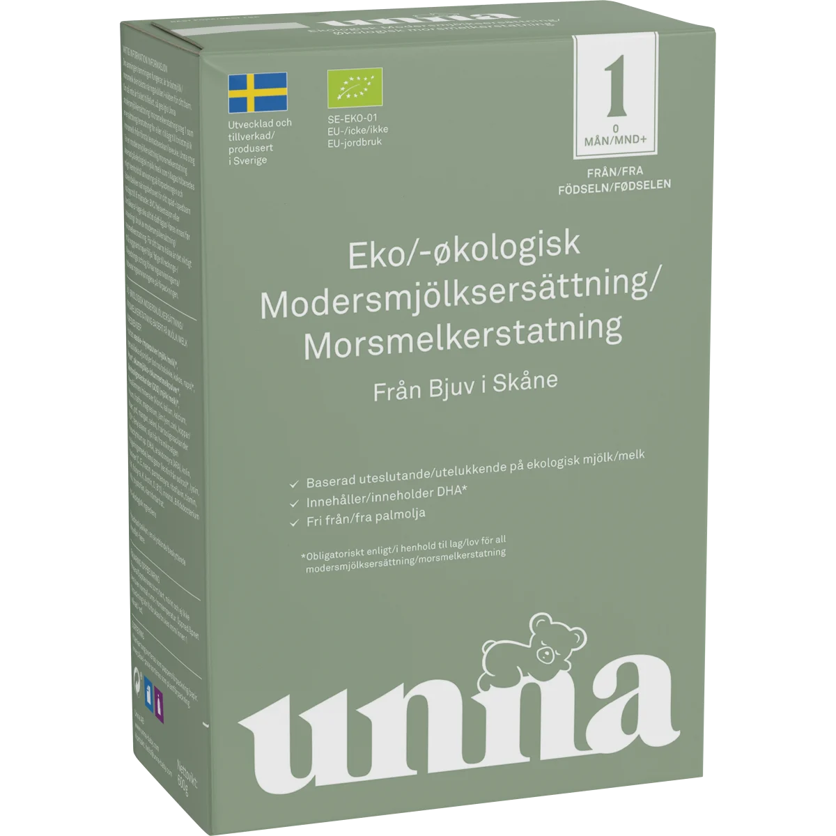 Unna Ekologisk modersmjölksersättning Steg 1, 600 g