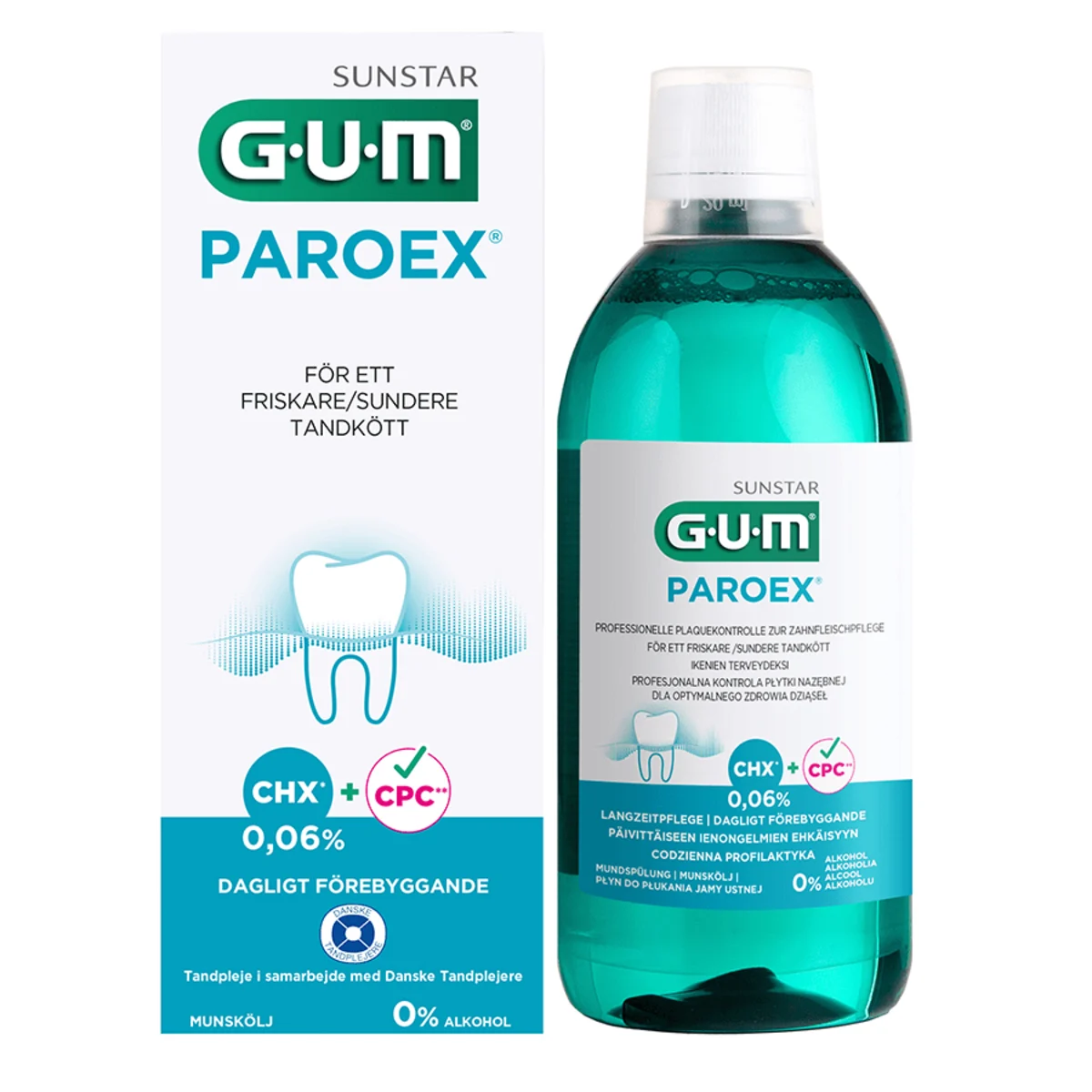 GUM PAROEX Munskölj 0,06% CHX + CPC 500 ml