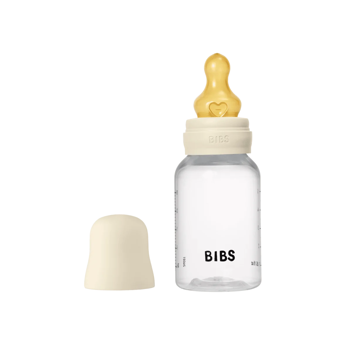 BIBS Baby Bottle Round Latex Slow Flow Ivory 150 ml 1-pack