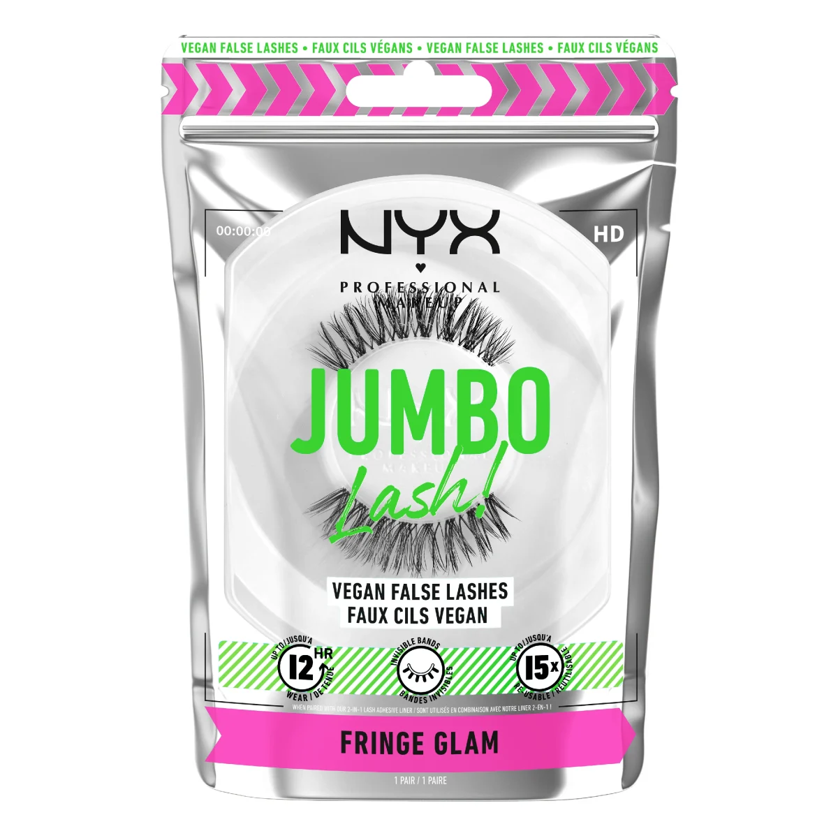 NYX Professional Makeup Jumbo Lash! Vegan False Lashes 04 Fringe Glam