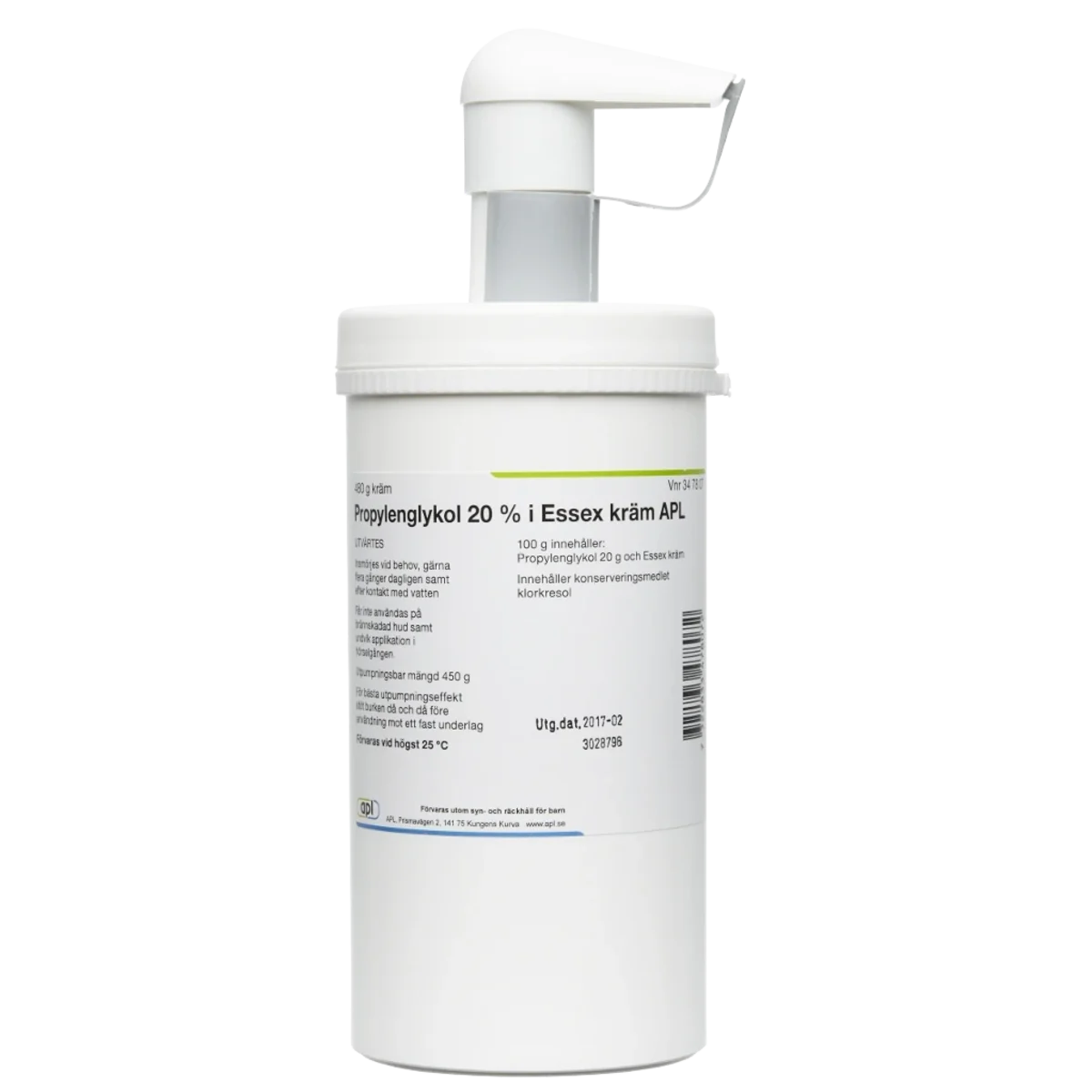 Propylenglykol i Essex kräm APL 20% 480 g