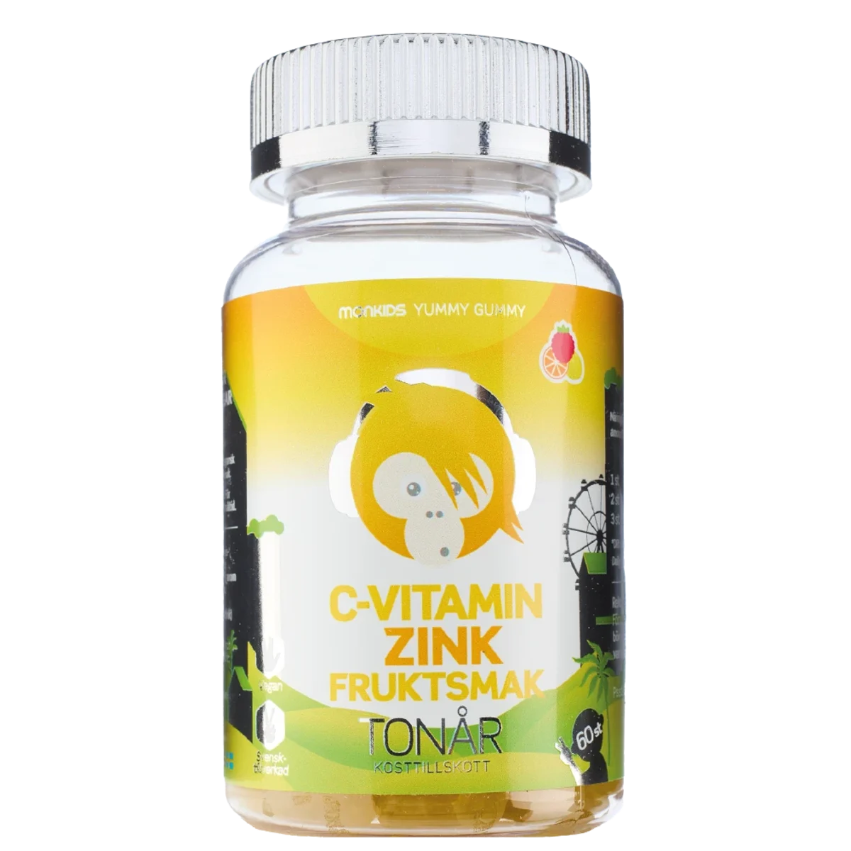 Monkids C-vitamin+Zink Fruktsmak Tonår Tuggtablett 60 st