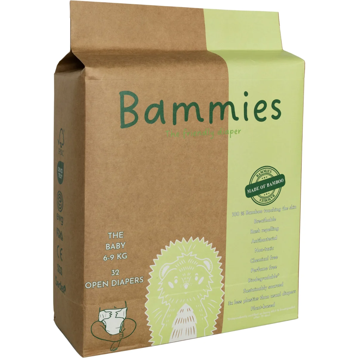 Bammies Bambublöjor The Baby 6-9 kg 32 st