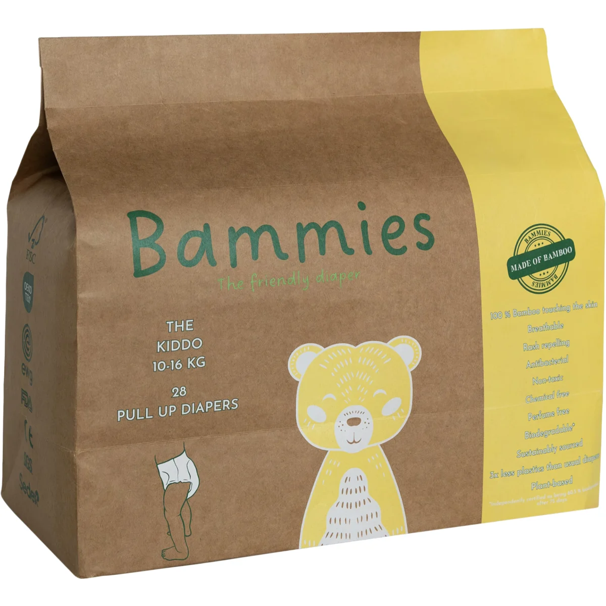 Bammies Bambublöjor Byxblöjor The Kiddo 10-16 kg 28 st