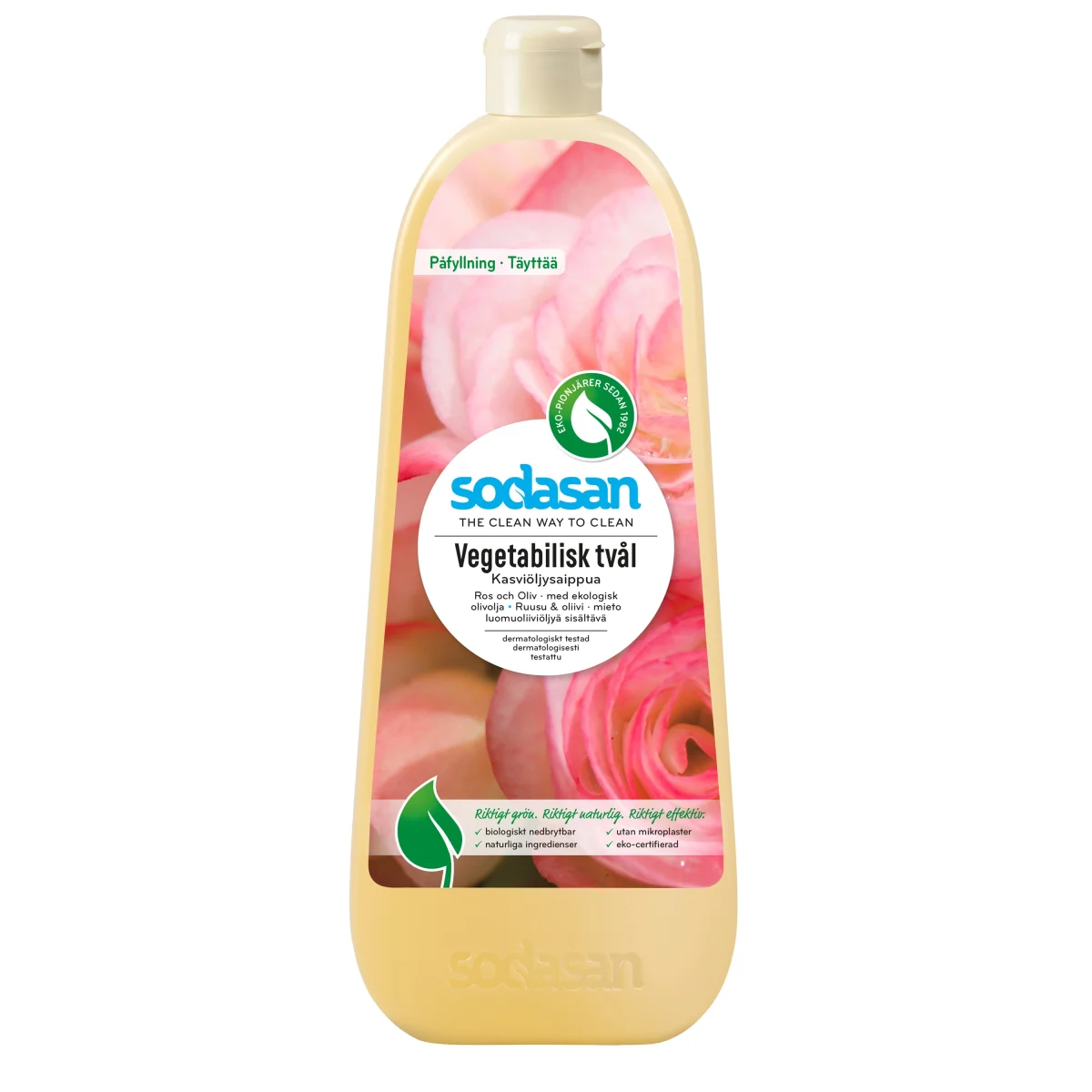 Sodasan Ekologisk Tvål Ros Refill 1000 ml