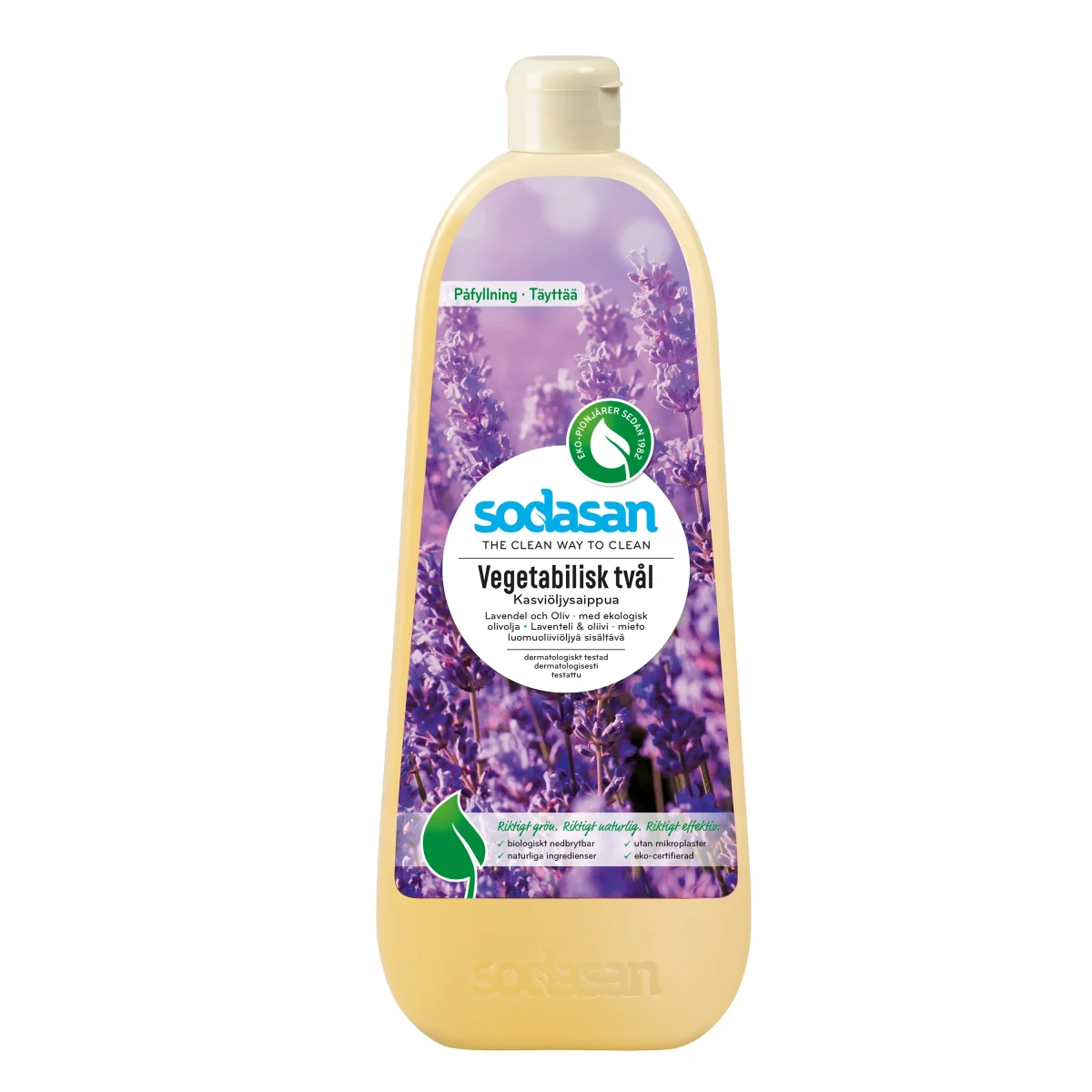 Sodasan Ekologisk Tvål Lavendel & Oliv Refill 1000 ml