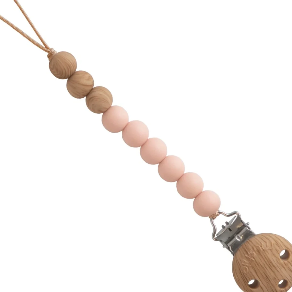 Mushie Pacifier Clip Eva Blush