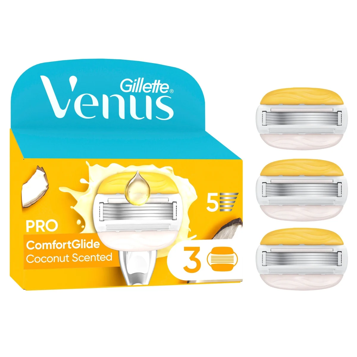 Gillette Venus Pro ComfortGlide Coconut & Olay rakblad 3 st