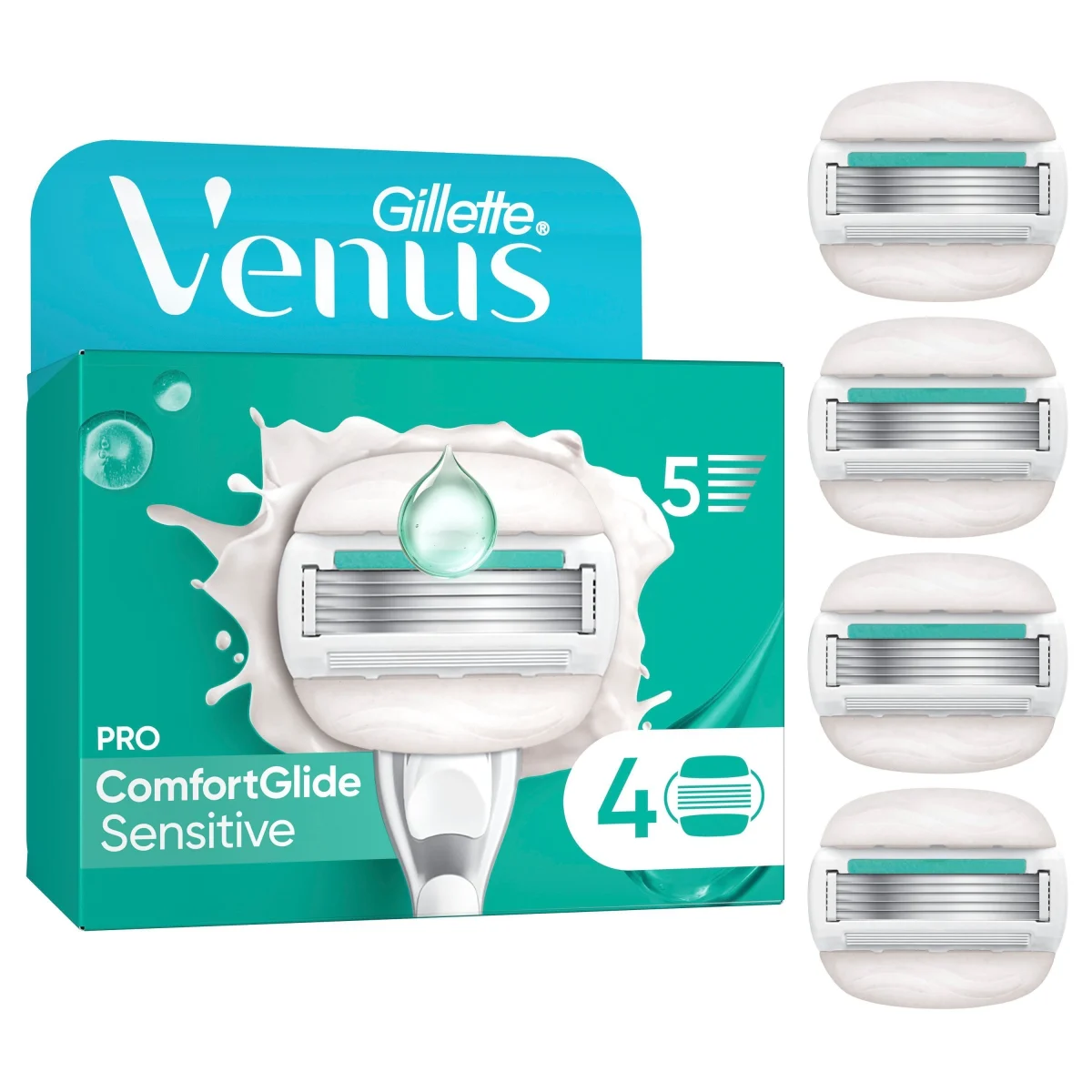 Gillette Venus Pro ComfortGlide Sensitive rakblad 4 st