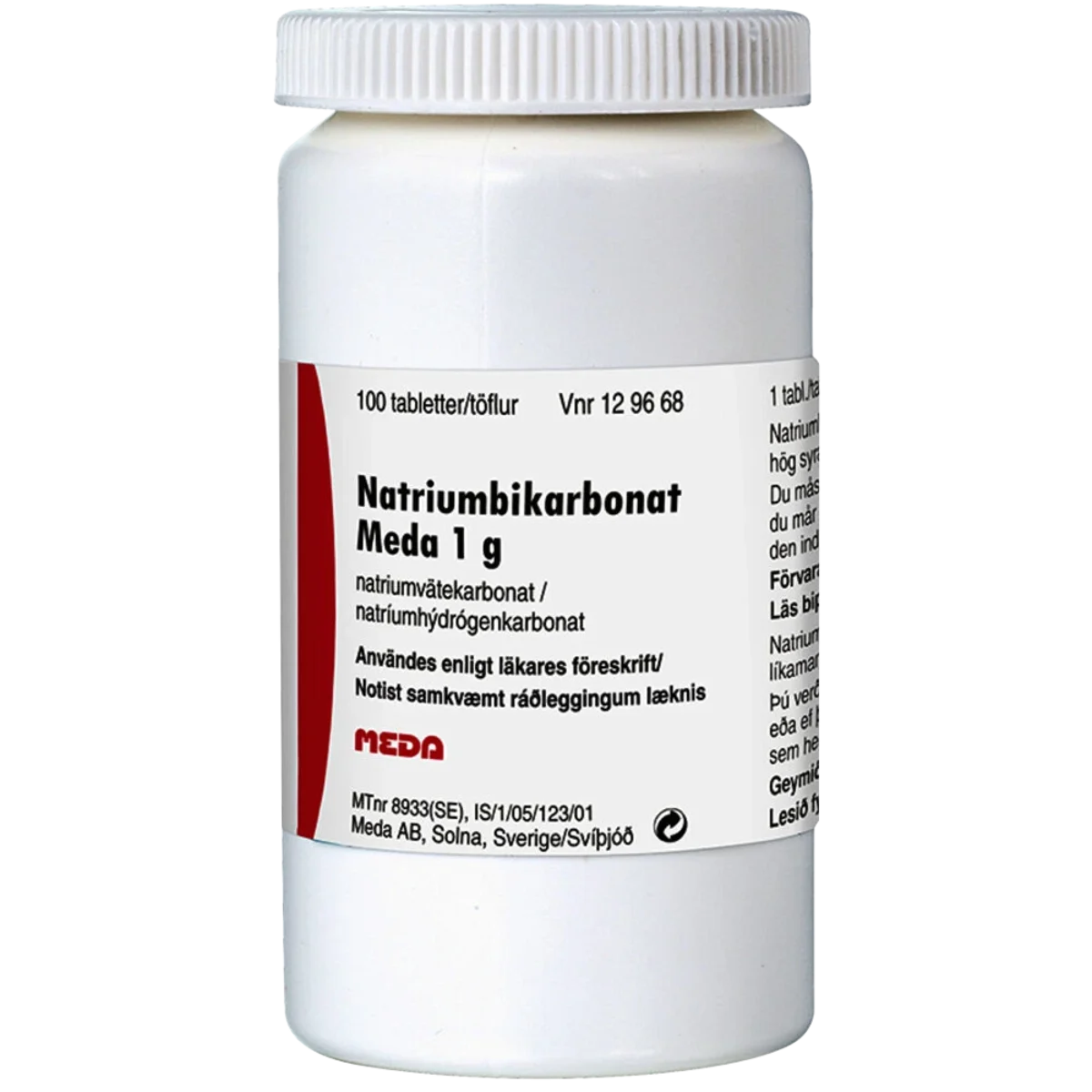 Natriumbikarbonat Meda tablett 1 g 100 st