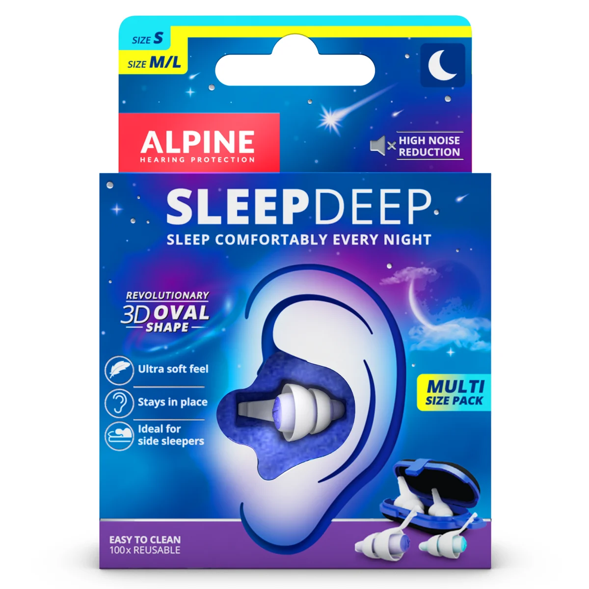 Alpine SleepDeep MultiSize Sleeping earplugs 2 par