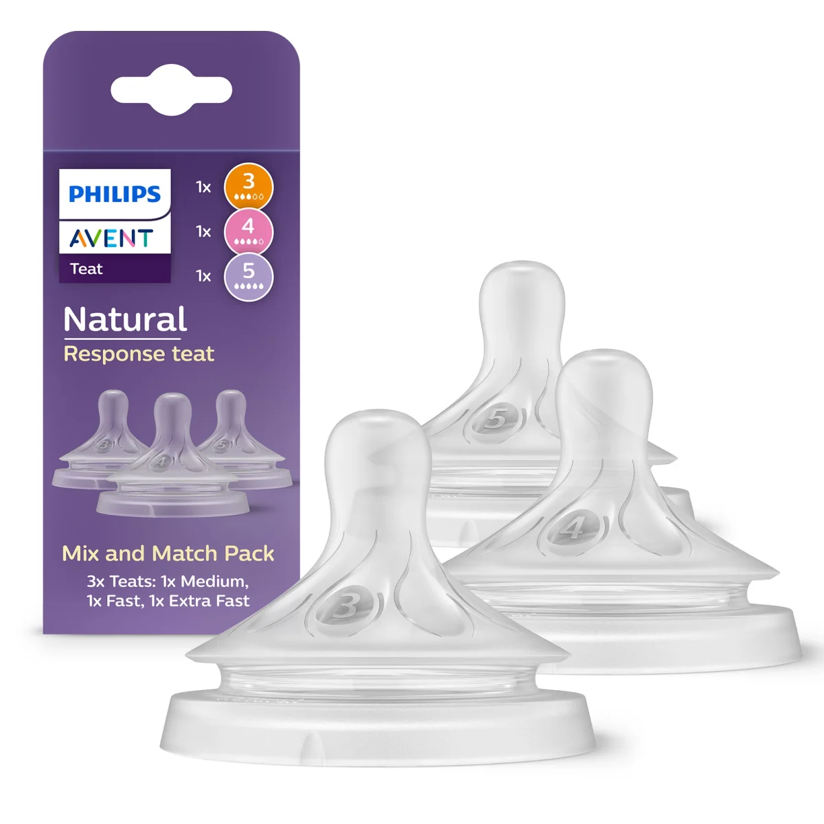 Avent Natural Response Dinappar Mix & Match 3 st