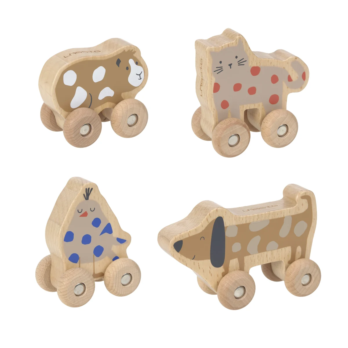 LÄSSIG Rolling Toys Wood Set Little Mateys 4 Delar