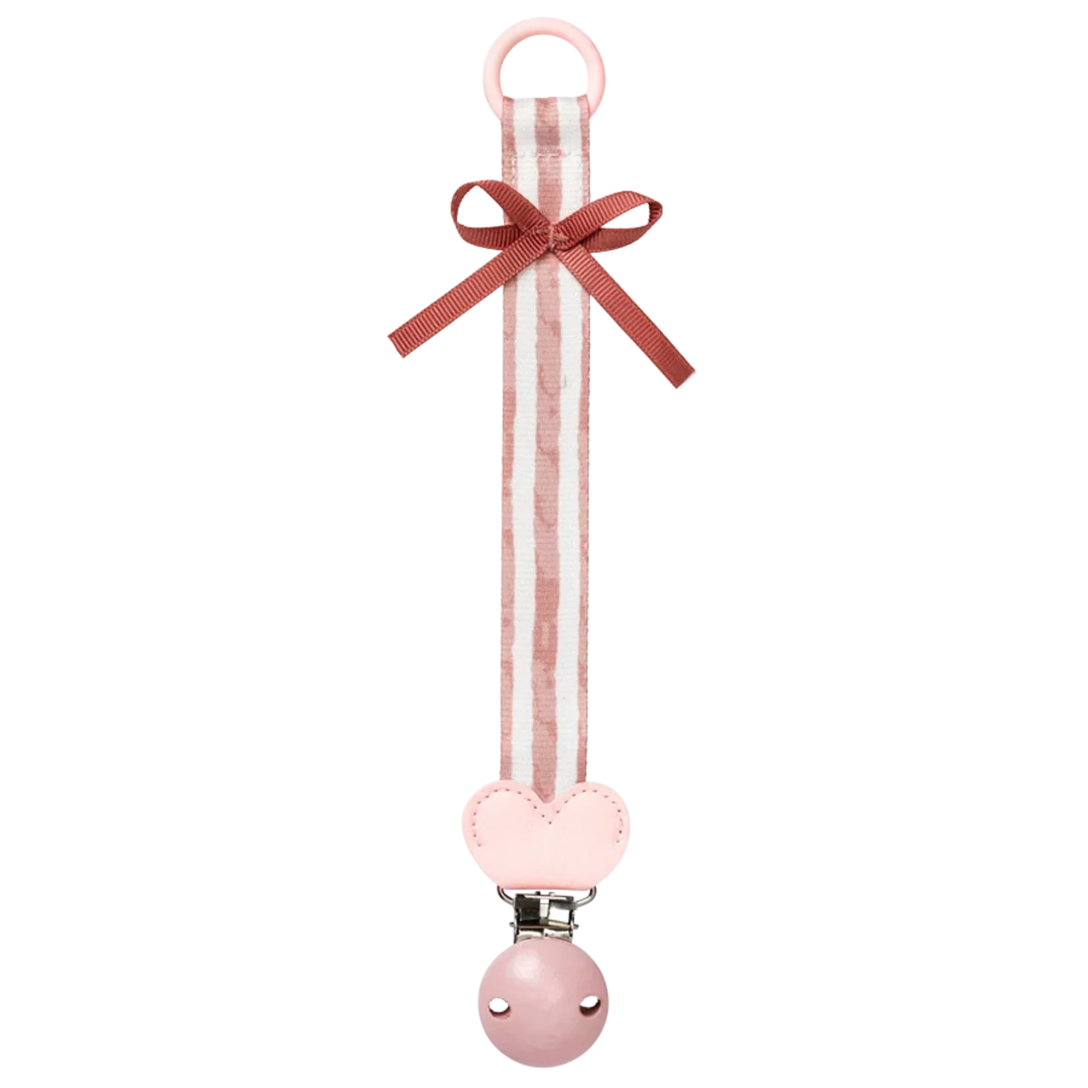 Elodie Pacifier Clip Wood Candy Stripes