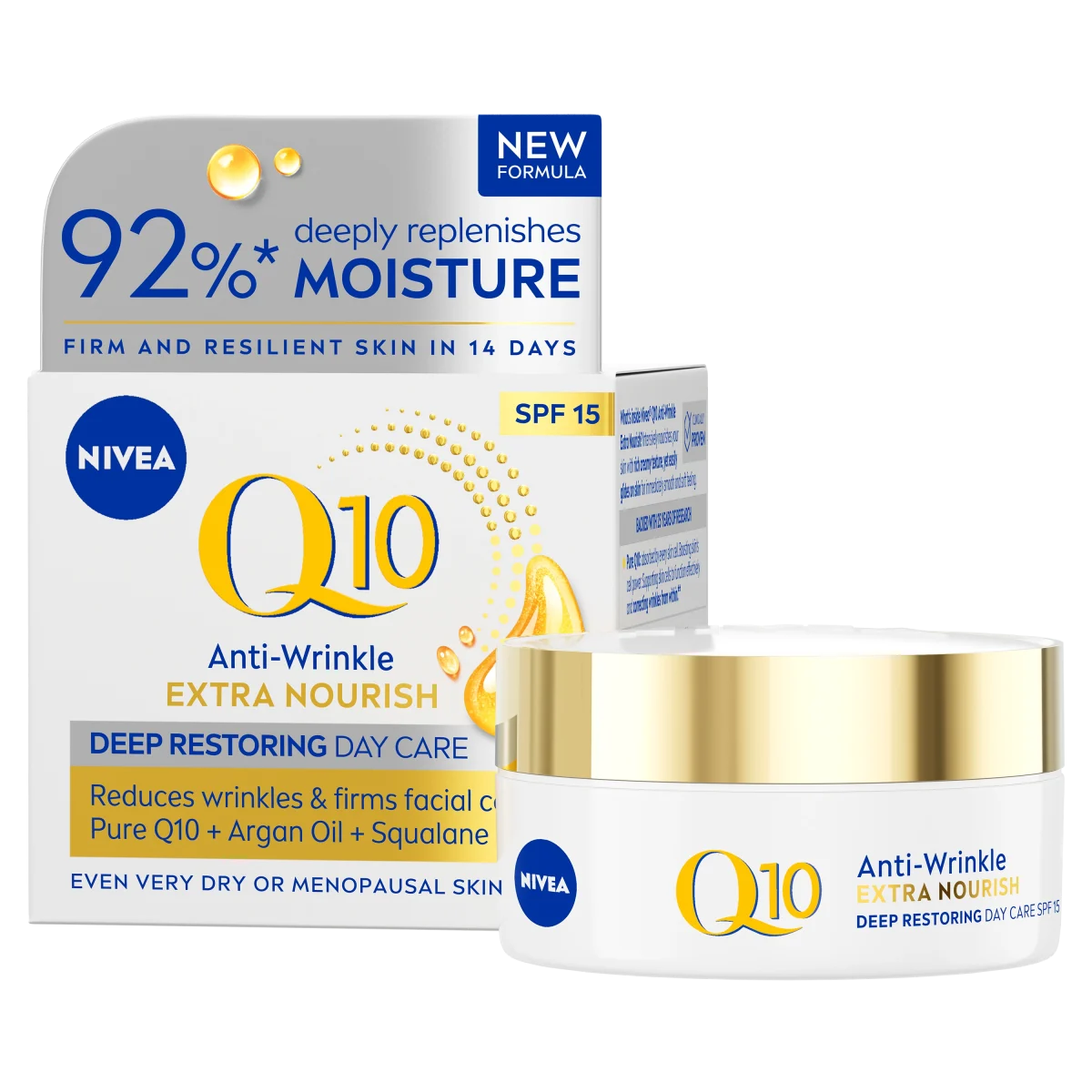 Nivea Q10 Extra Nourish Day Cream SPF 15, 50 ml