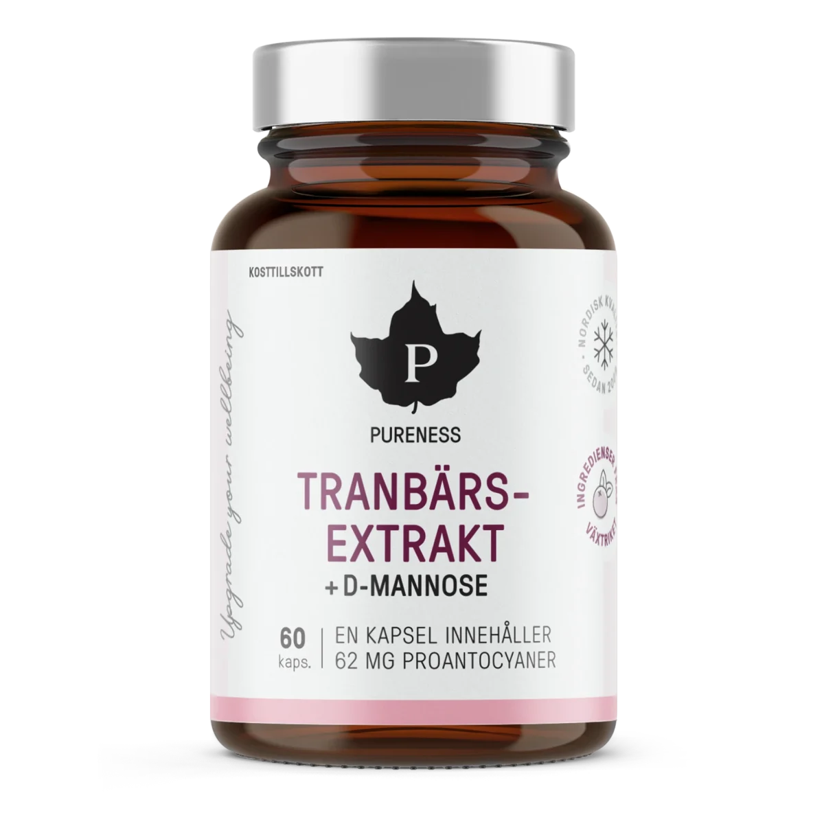 Pureness Tranbär + D-mannose 60 kapslar