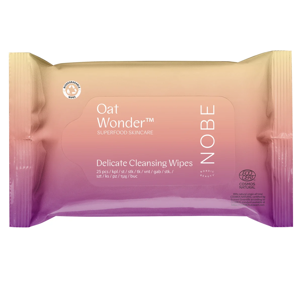 NOBE Oat Wonder Delicate Cleansing Wipes 25 st