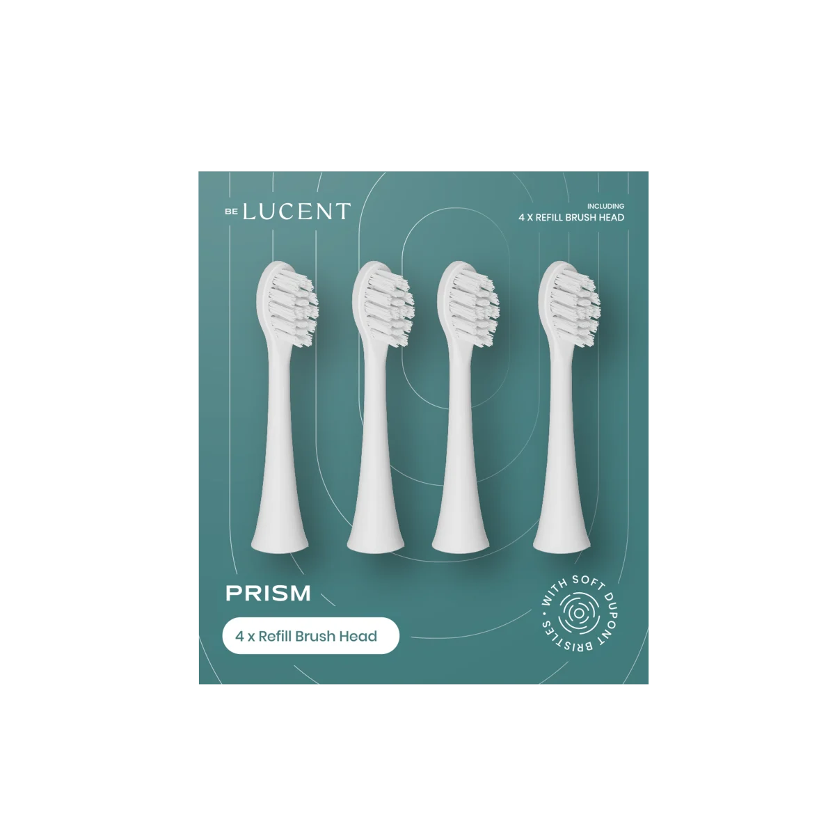 Be Lucent Prism Tandborsthuvud White 4 st