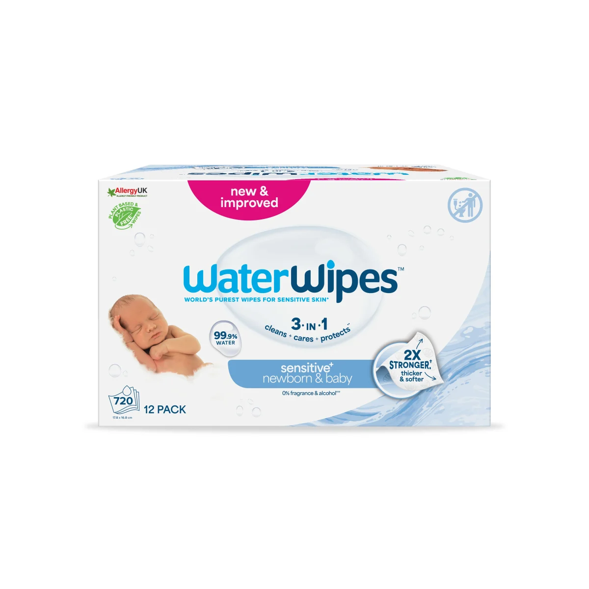 WaterWipes Baby Wipes Multi Pack 12x60 st