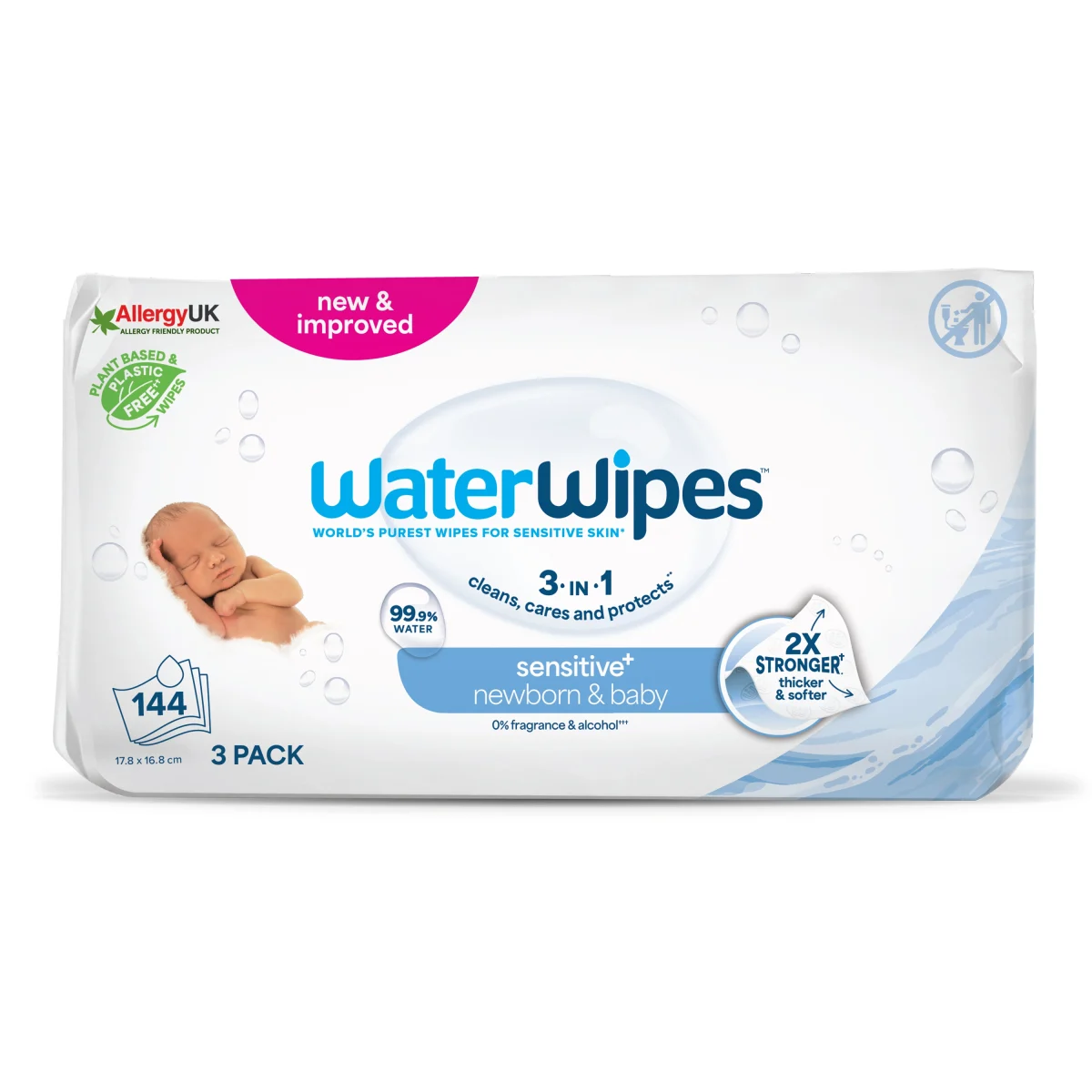 WaterWipes Baby Wipes Multi Pack 3x48 st