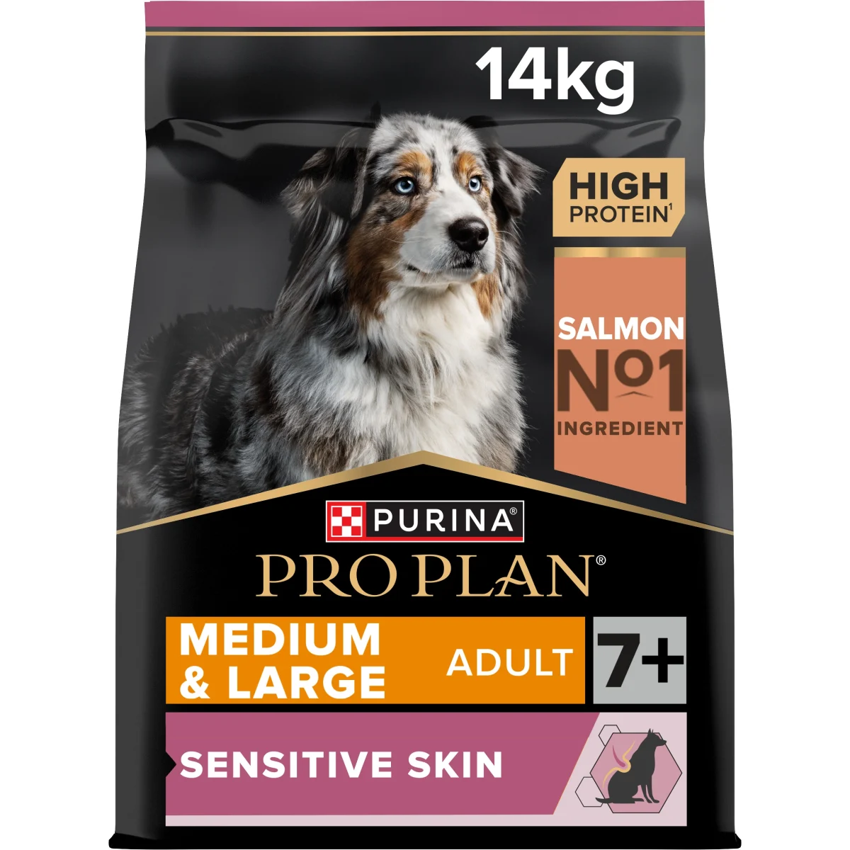 PURINA PRO PLAN Medium & Large Adult 7+ Sensitive Skin Torrfoder Hund 14kg