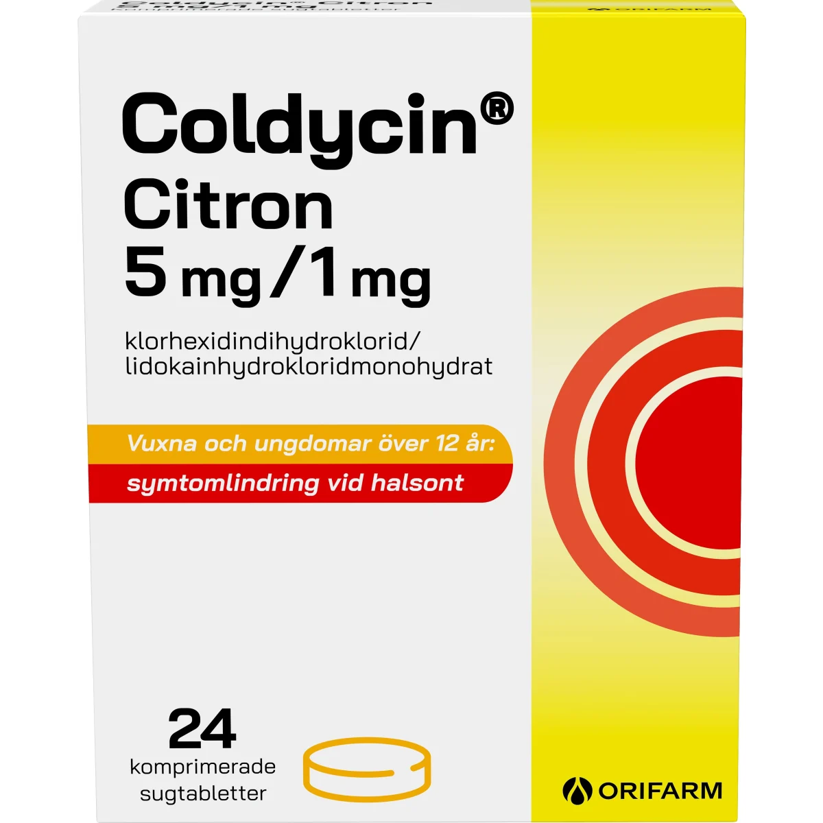 Coldycin Citron 5mg/1mg, 24 sugtabletter