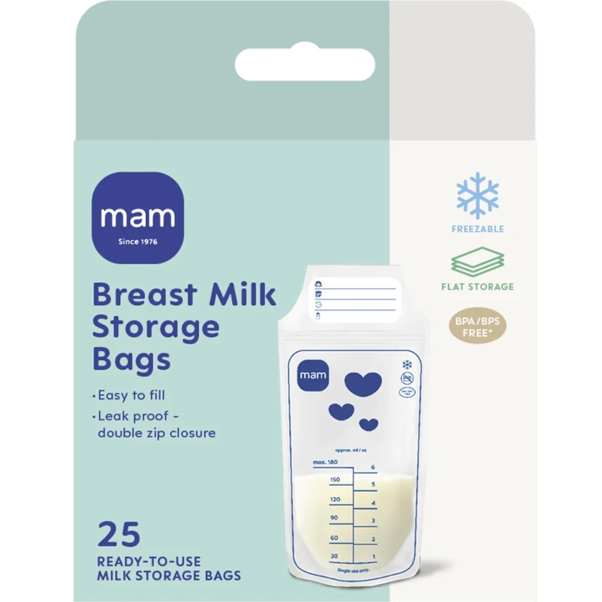 MAM Storage Bags För Bröstmjölk 180 ml