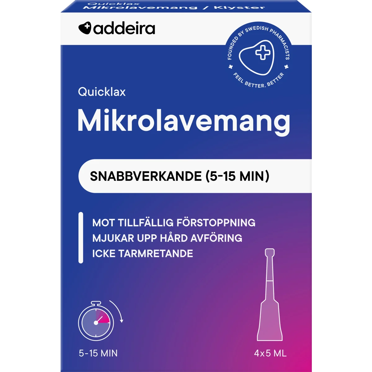 Addeira Quicklax Mikrolavemang mot förstoppning 4x5 ml