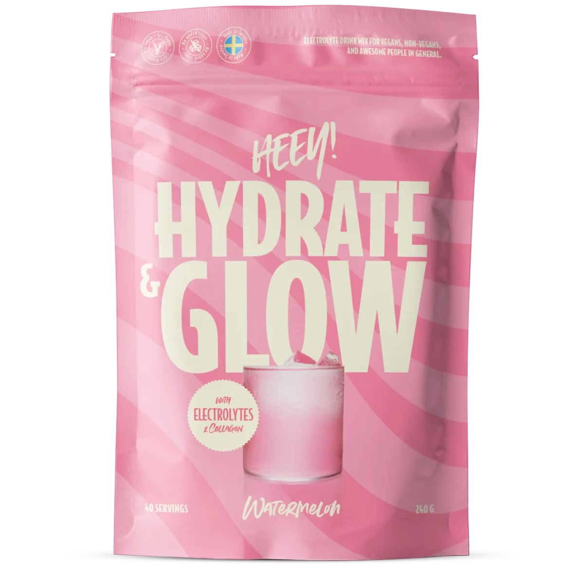 Heey! Hydrate & Glow Elektrolyter Vattenmelon 240 g