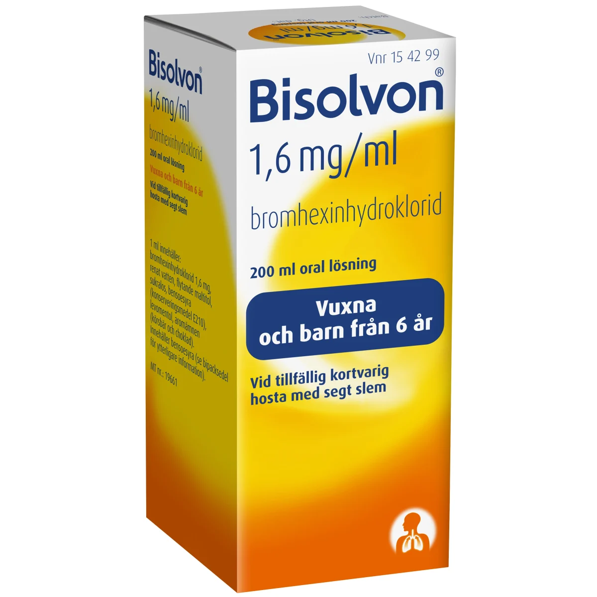 Bisolvon Oral lösning 1,6mg/ml Flaska 200 ml