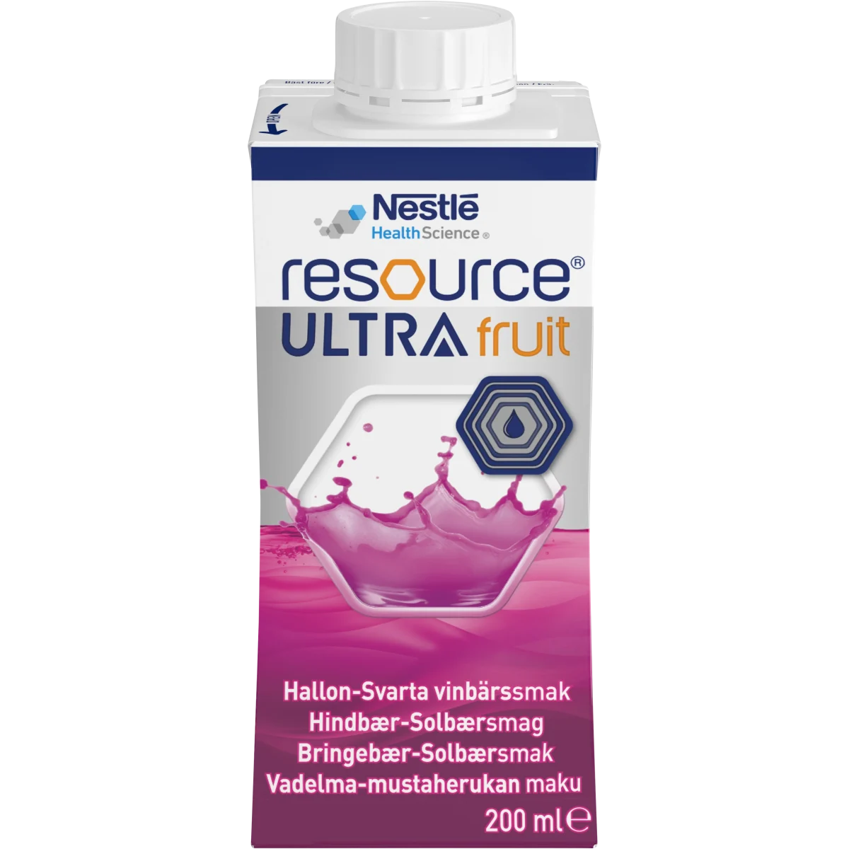 Resource Ultra Fruit Hallon/Svartvinbär 4x200 ml