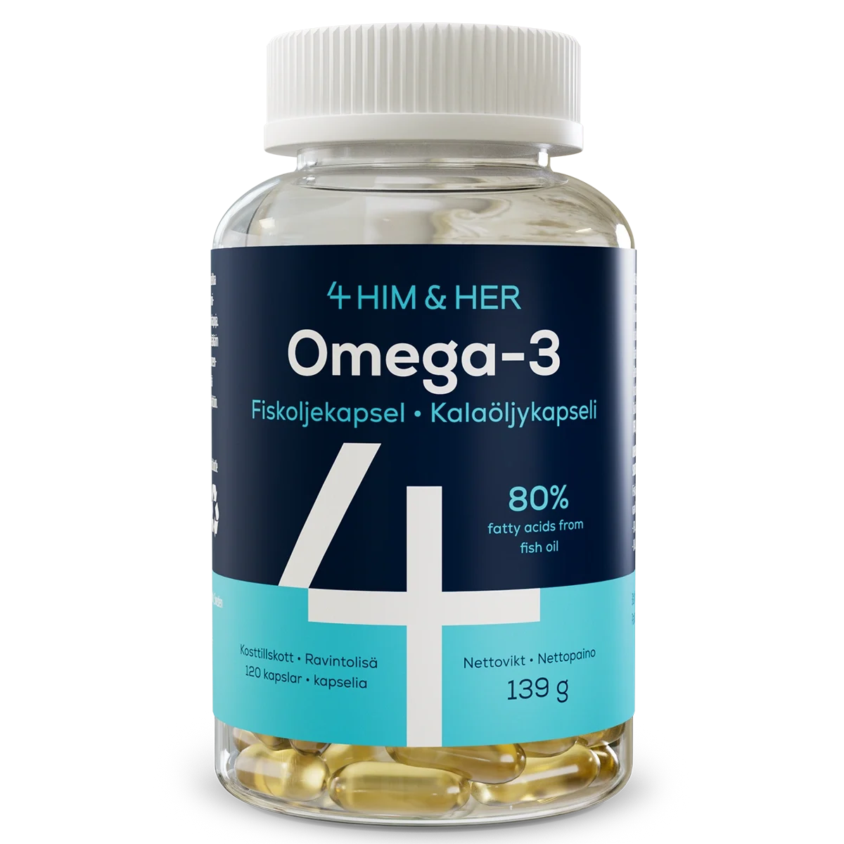 4Him&Her Omega-3 80% Fiskeoljekapsel 120 st