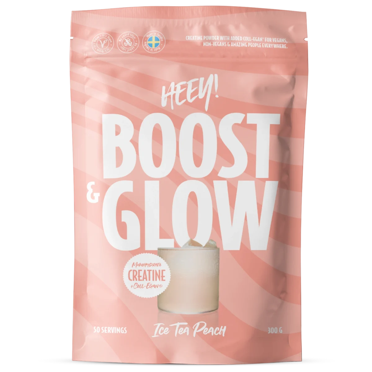 Heey! Boost & Glow Kreatin + Coll-egan® Ice Tea Persika 300 g