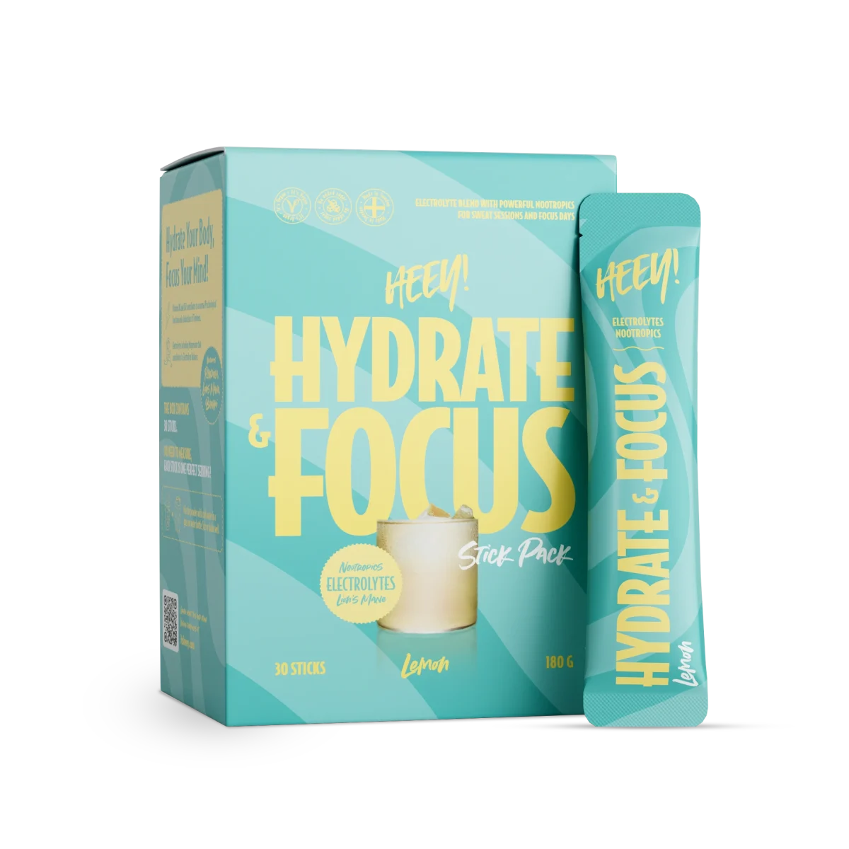 Heey! Hydrate & Focus Elektrolyter Citron 30 st