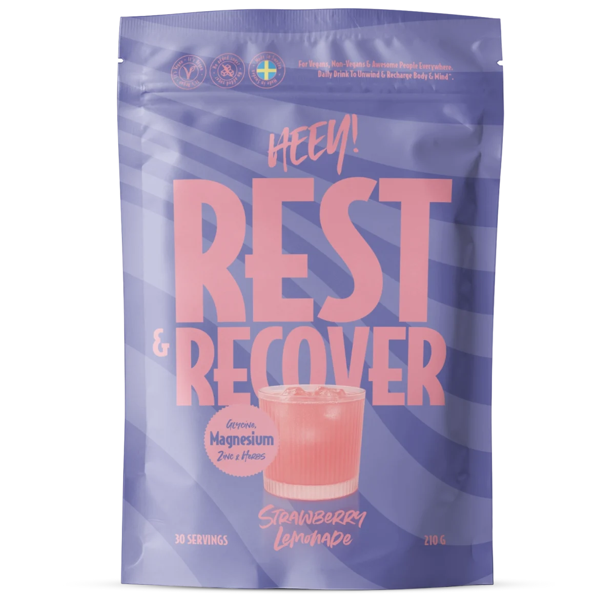 Heey! Rest & Recover Magnesium Jordgubbslemonad 210 g