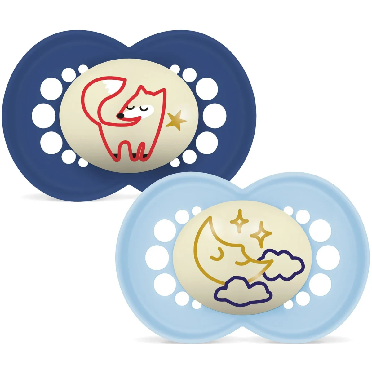 MAM Original Night Napp 6-16 mån Silk Blue 2-pack