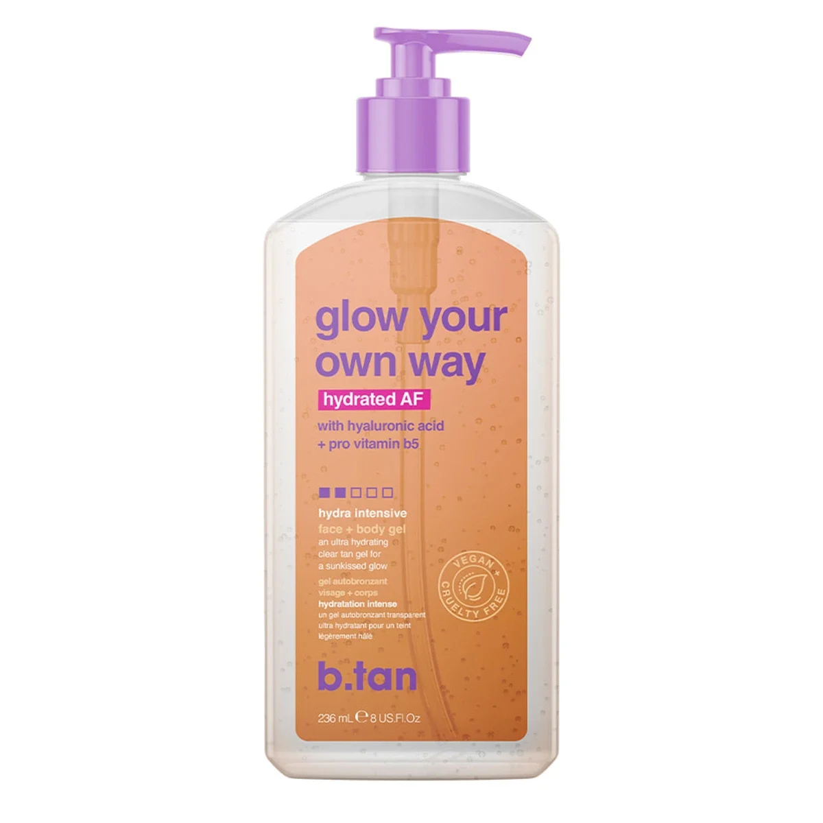 b.tan Glow Your Own Way Hydrated Af - Face + Body Self Tan Gel 236 ml