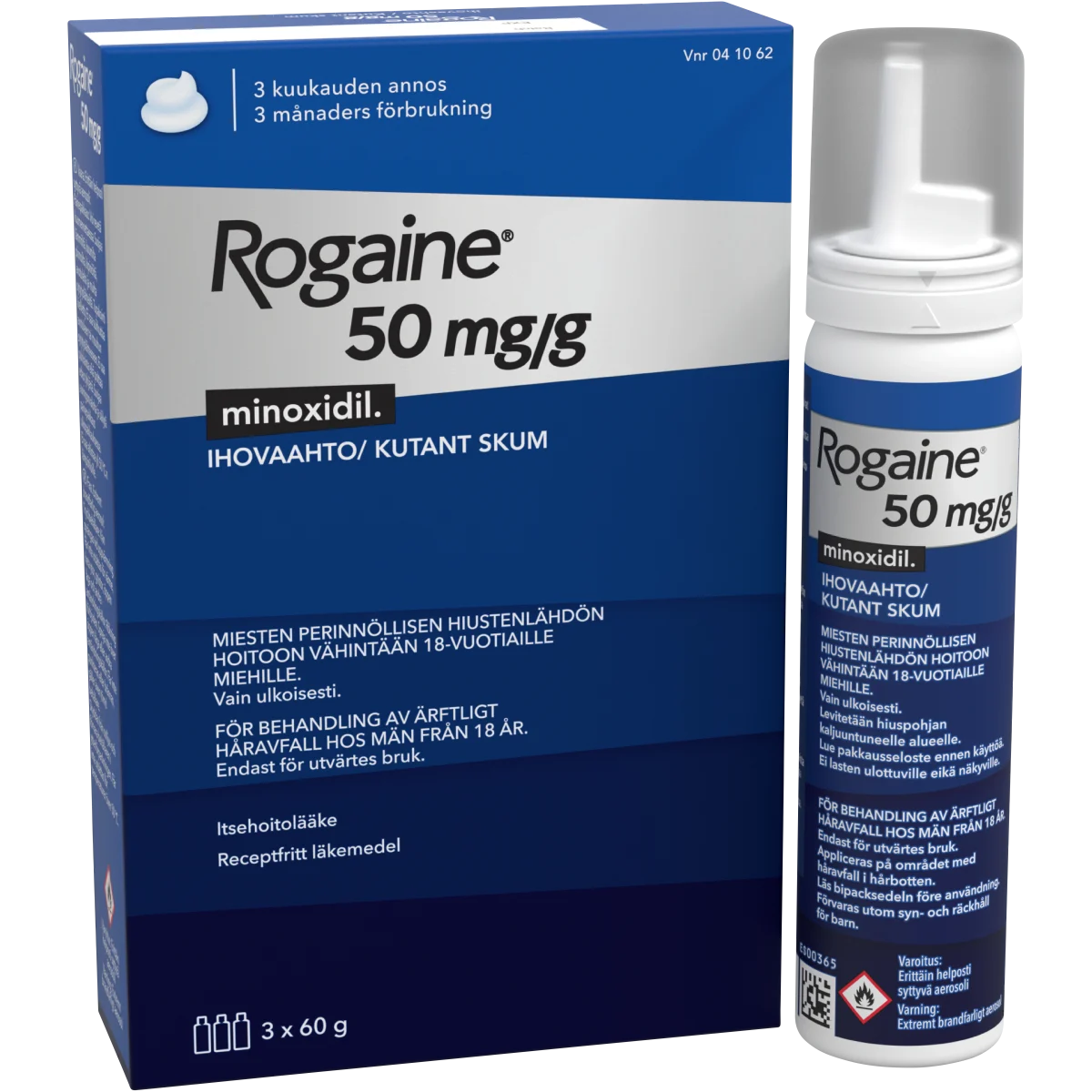Rogaine® Kutant skum 50mg/g Tryckbehållare 3x60g
