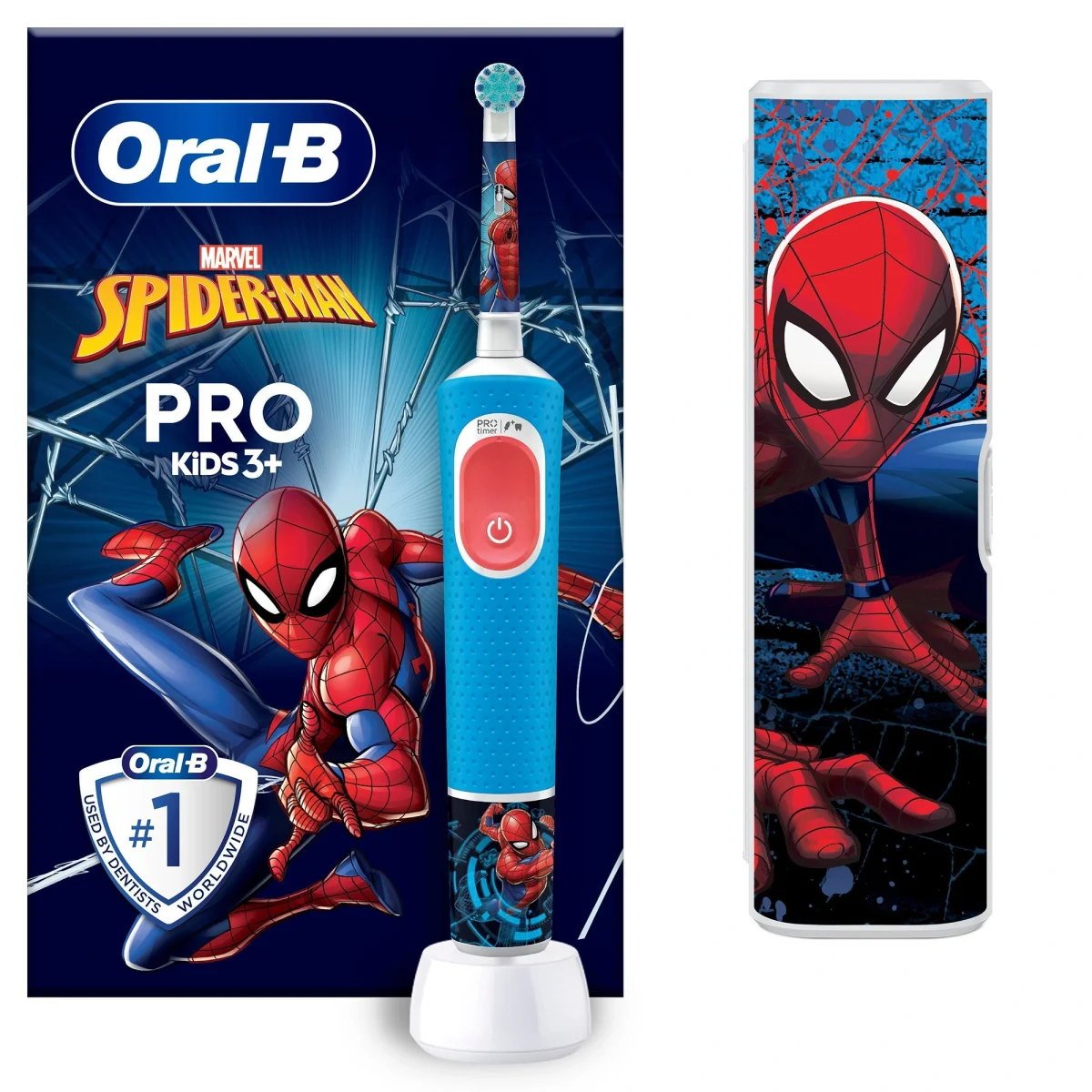 Oral-B Pro Kids Spider-Man Eltandborste + Resefodral