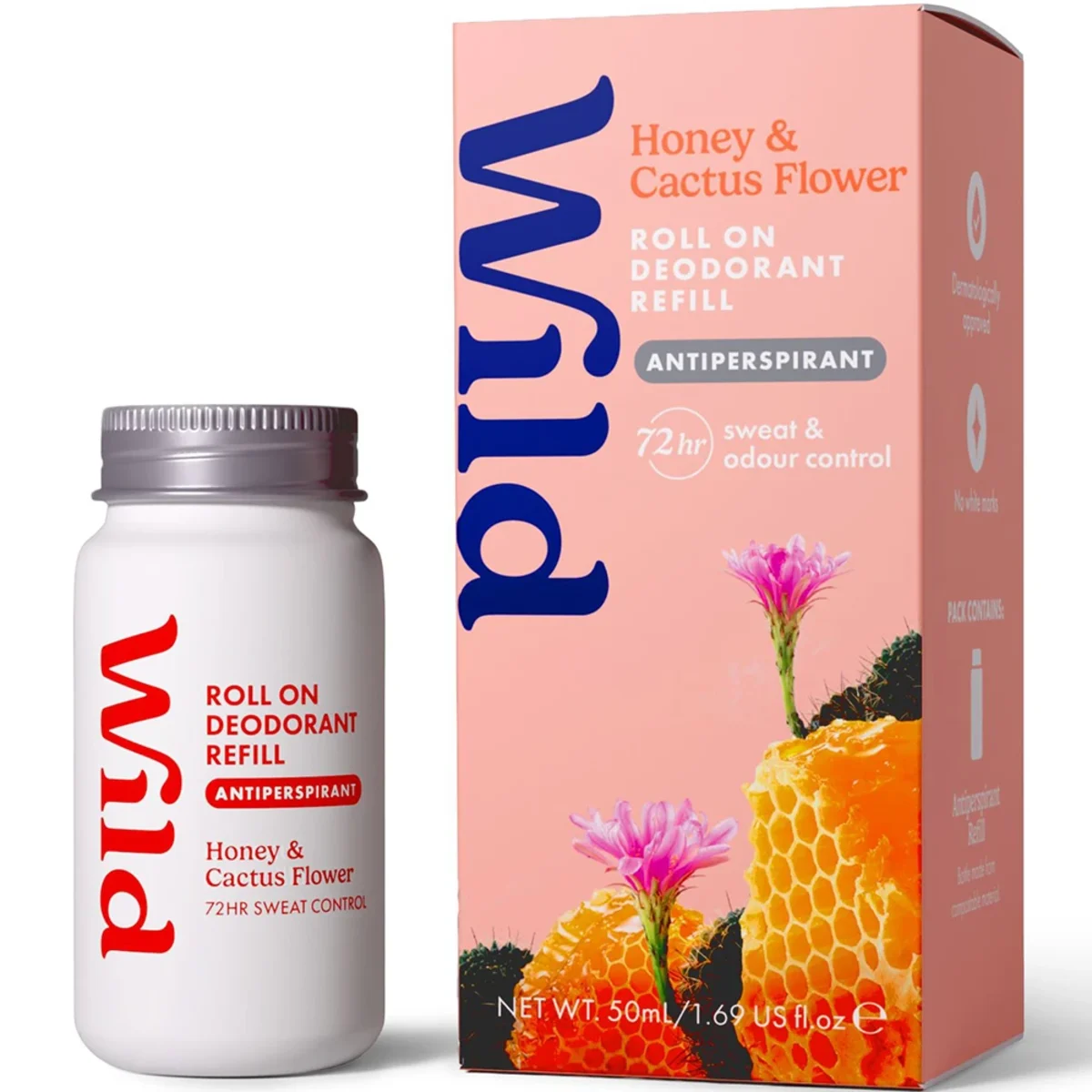 Wild Antiperspirant Roll On Refill Honey Cactusflower 50 ml