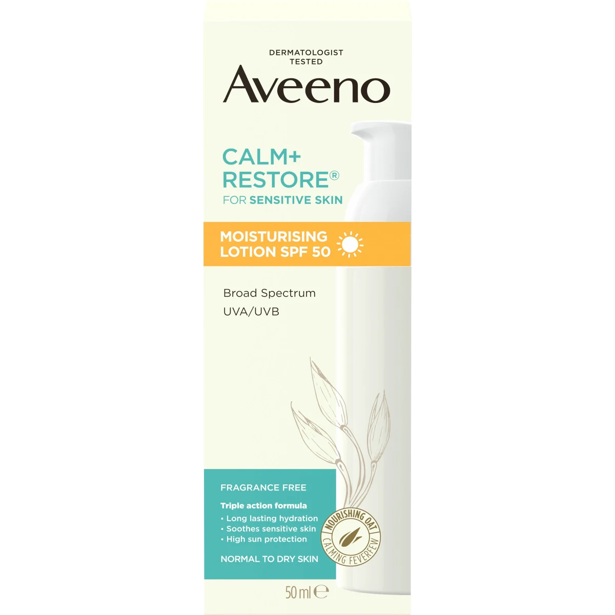 Aveeno CALM+RESTORE Moisturising Lotion SPF 50