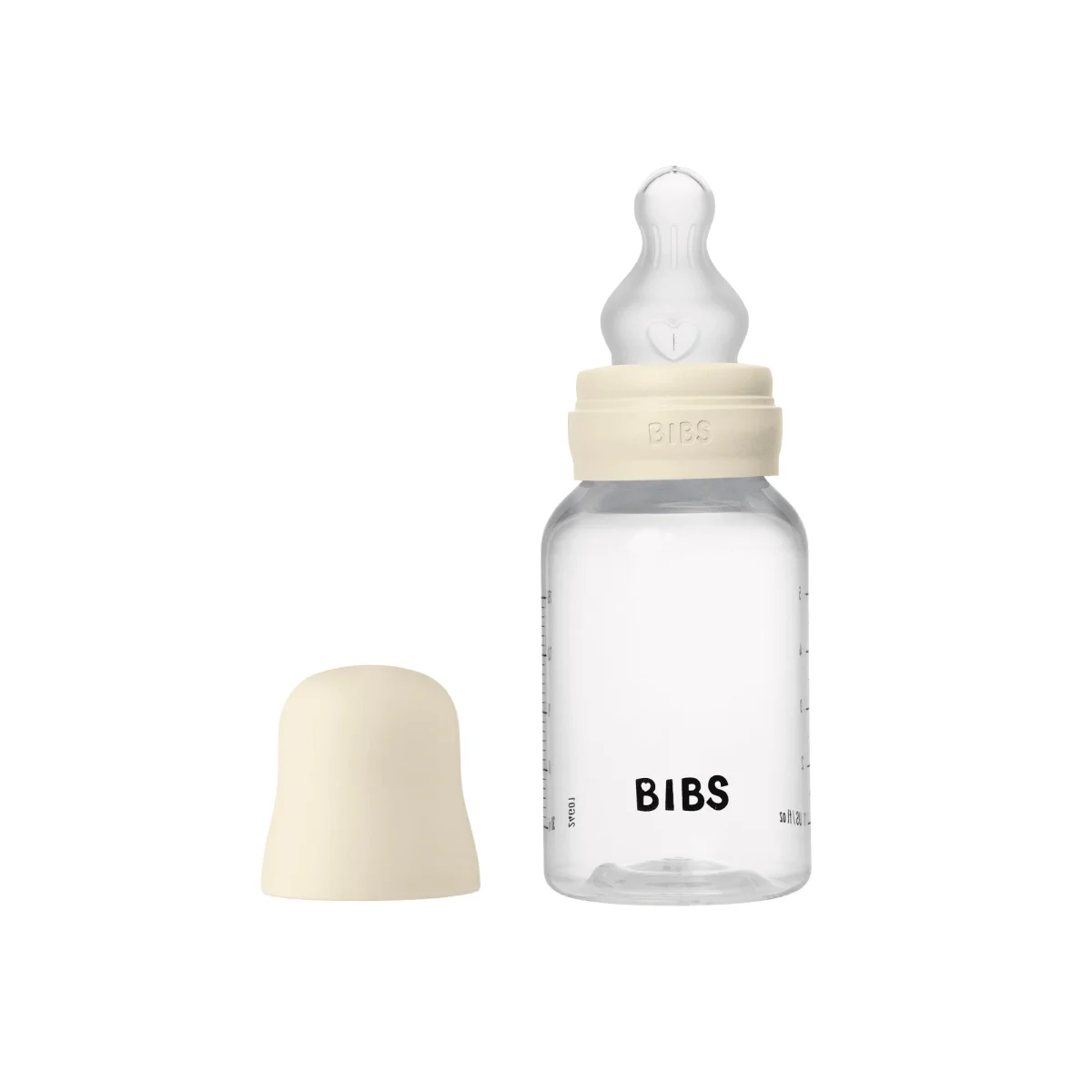 BIBS Baby Bottle Round Silicone Slow Flow Ivory 150 ml 1-pack